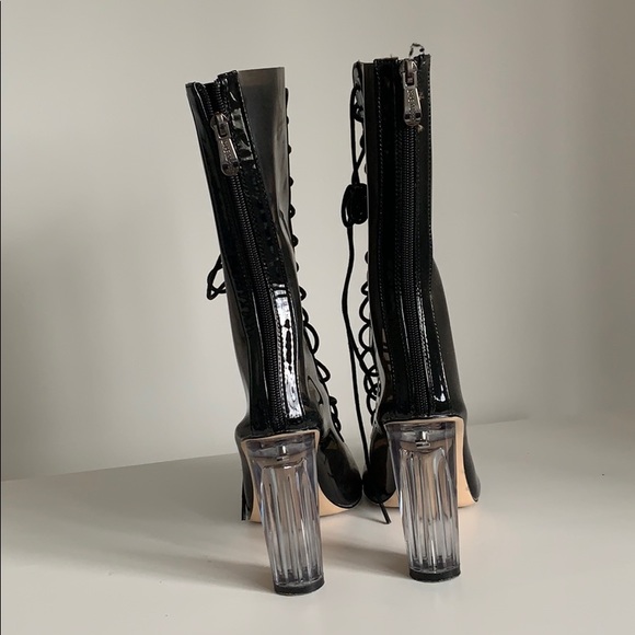 Cape Robbin Lace up Lucite Bootie - Picture 3 of 4